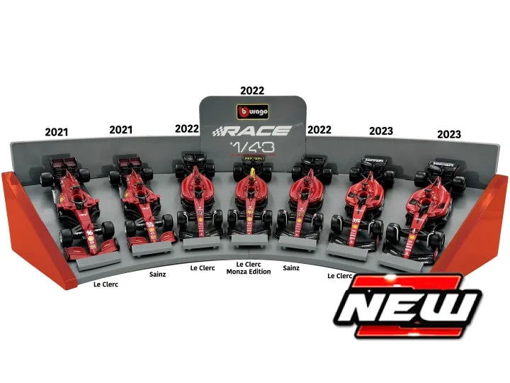 Ferrari F1 Set - 2021 SF21, 2022 F1-75, 2023 SF-23 7-car Set - 1:43