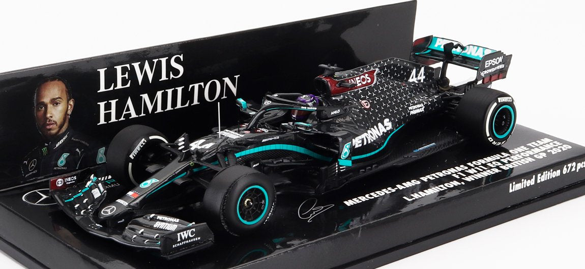 Mercedes-AMG W11 with flat tyre Winner British GP 2020 L. Hamilton - 1:43