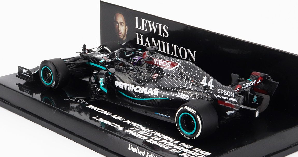 Mercedes-AMG W11 with flat tyre Winner British GP 2020 L. Hamilton - 1:43