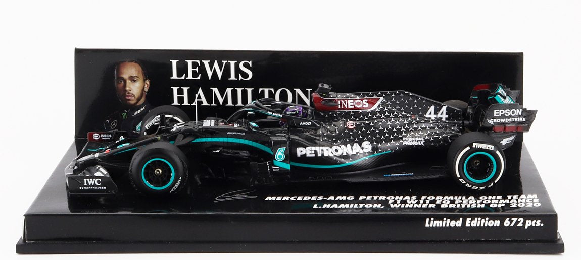 Mercedes-AMG W11 with flat tyre Winner British GP 2020 L. Hamilton - 1:43