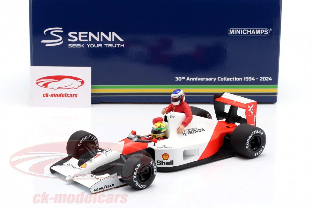 McLaren Honda MP4/6 Mexico GP 1991 A. Senna with J. Alesi riding - 1:18