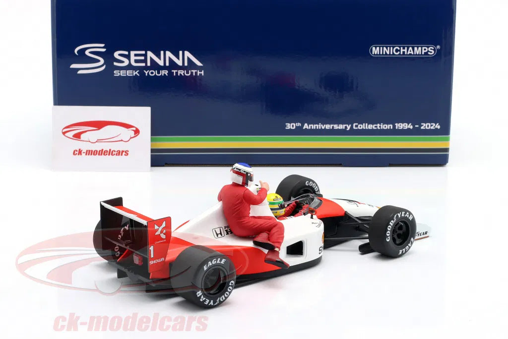 McLaren Honda MP4/6 Mexico GP 1991 A. Senna with J. Alesi riding - 1:18