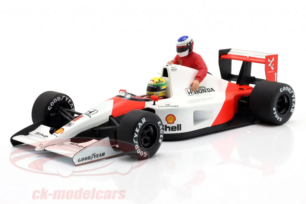 McLaren Honda MP4/6 Mexico GP 1991 A. Senna with J. Alesi riding - 1:18