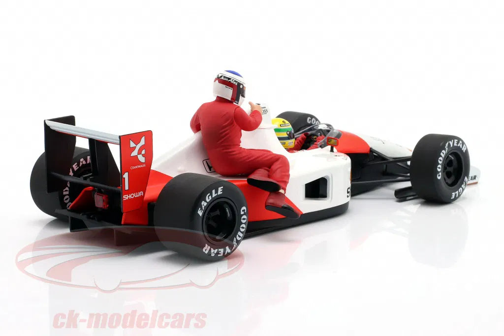McLaren Honda MP4/6 Mexico GP 1991 A. Senna with J. Alesi riding - 1:18