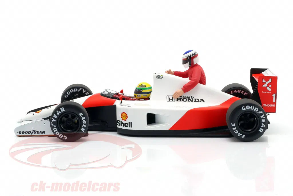 McLaren Honda MP4/6 Mexico GP 1991 A. Senna with J. Alesi riding - 1:18