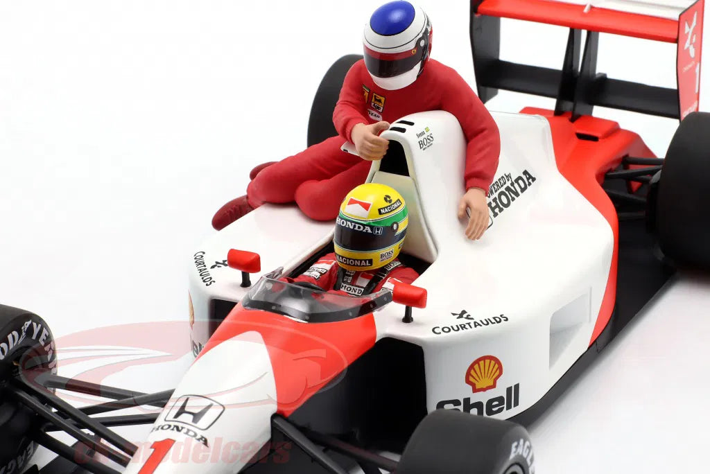 McLaren Honda MP4/6 Mexico GP 1991 A. Senna with J. Alesi riding - 1:18